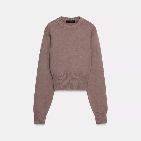Zara cropped brown / taupe Sweater jumper - Picture 4 of 6